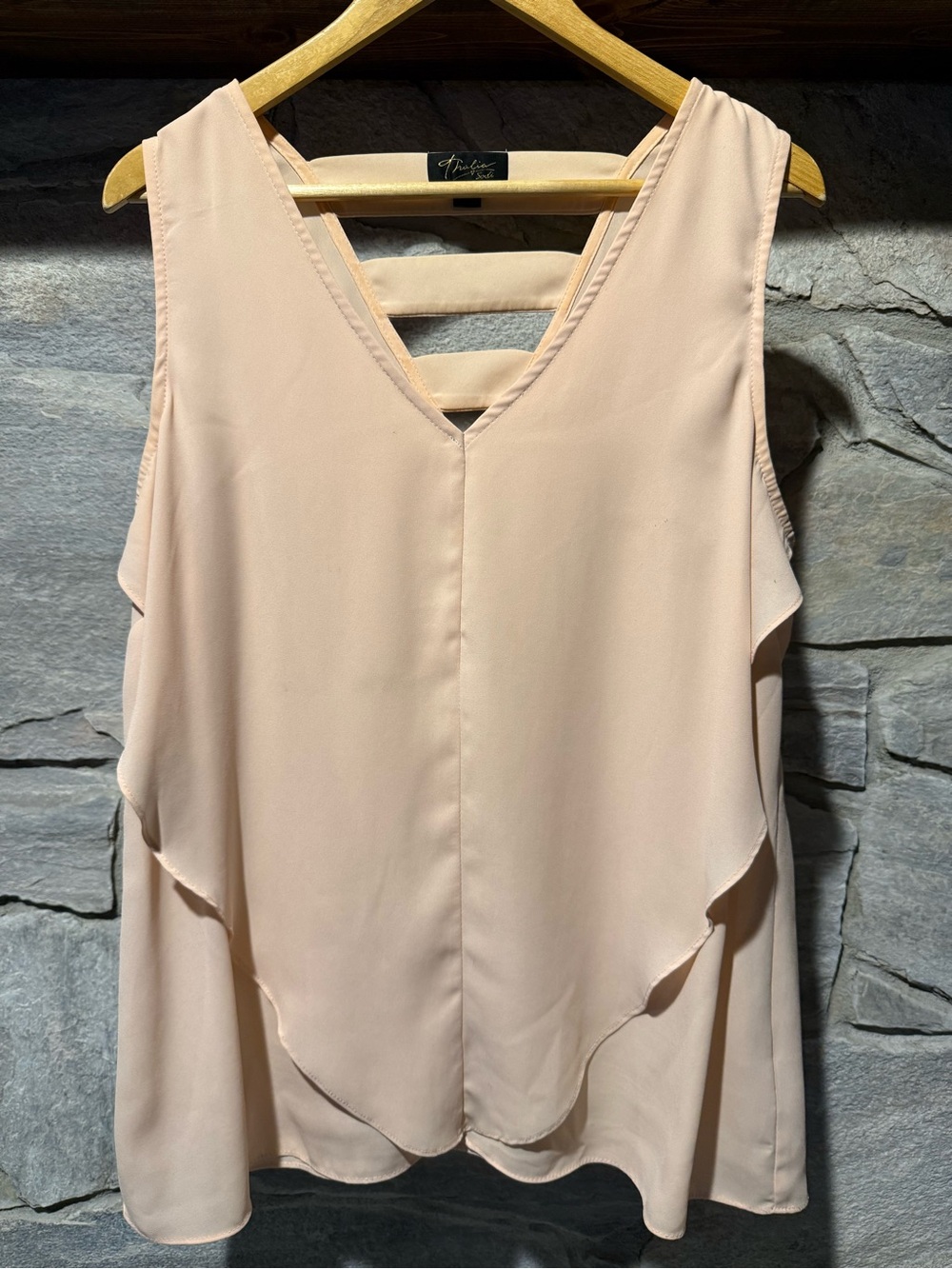Thalia Sodi Beige Sleeveless Top